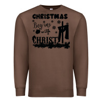 Chestnut Christmas Begins With Christ Premium Sweatshirt - Bettercallsaul