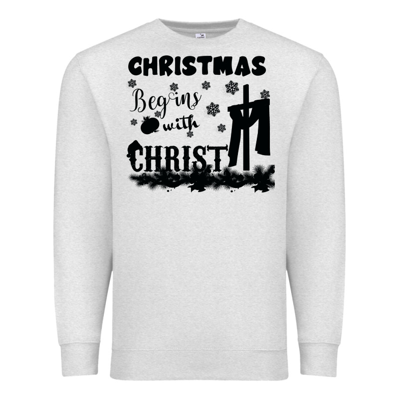 Christmas Begins With Christ Premium Sweatshirt by Bettercallsaul | Teevron
