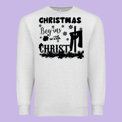 Christmas Begins With Christ Premium Sweatshirt Designed By Bettercallsaul