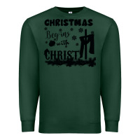 Sports Green Christmas Begins With Christ Premium Sweatshirt - Bettercallsaul