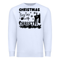 White Christmas Begins With Christ Premium Sweatshirt - Bettercallsaul