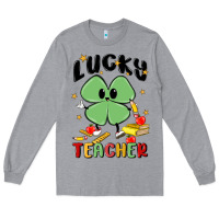 Heather Grey lucky teacher Long Sleeve Tee - MaliasSmallBusiness