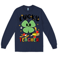 Navy lucky teacher Long Sleeve Tee - MaliasSmallBusiness