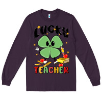 Plum lucky teacher Long Sleeve Tee - MaliasSmallBusiness