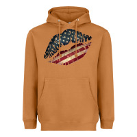 Meerkat Vintage American Flag Lips Heavyweight Hoodie - Bettercallsaul