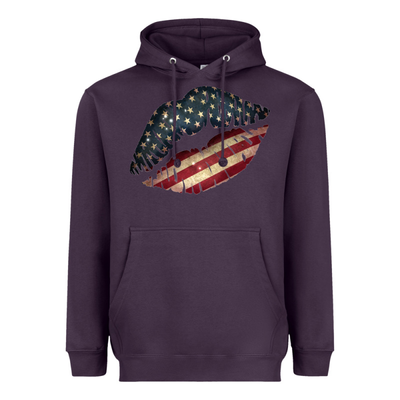 Vintage American Flag Lips Heavyweight Hoodie by Bettercallsaul | Teevron