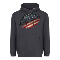 Smoke Vintage American Flag Lips Heavyweight Hoodie - Bettercallsaul
