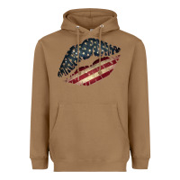 Toasted Coconut Vintage American Flag Lips Heavyweight Hoodie - Bettercallsaul