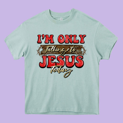 I'm Only Talking To Jesus Today Christmas Heavy Core Tee Designed By Barkaloodesign