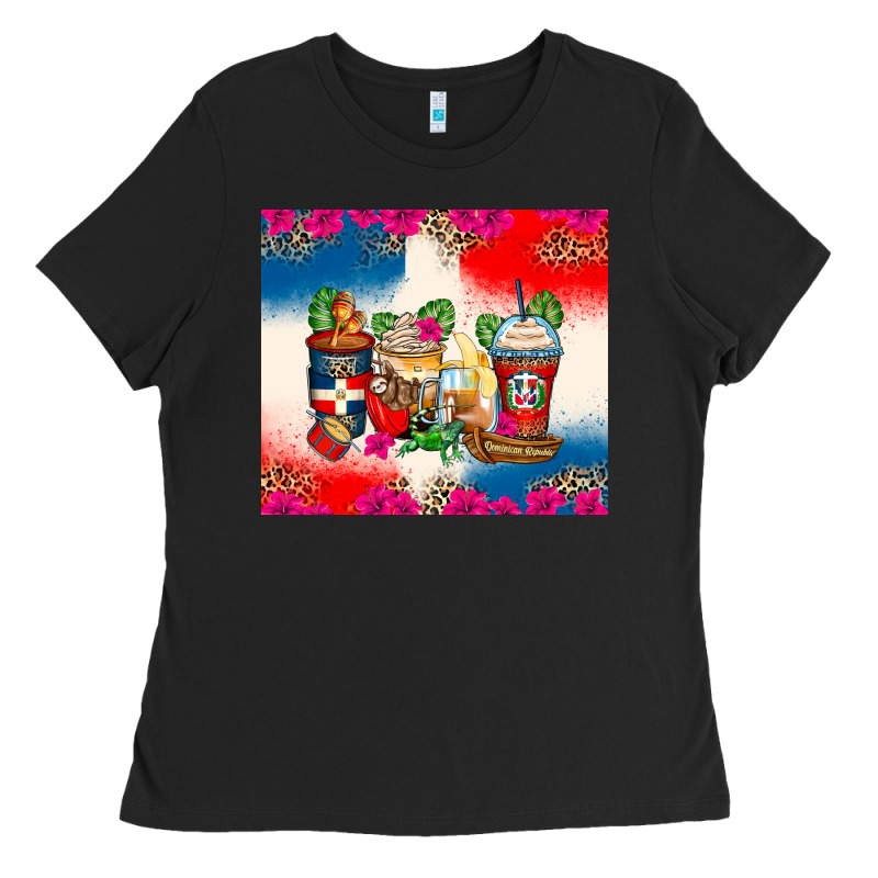 Dominican Republic Coffee Cups Ladies Tee by Zillion Design Studio | Teevron