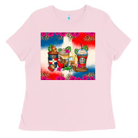 Bubblegum Pink dominican republic coffee cups Ladies Tee - Zillion Design Studio