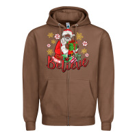 Chestnut believe black santa christmas Zipper Hoodie - MaliasSmallBusiness