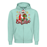 Seafoam believe black santa christmas Zipper Hoodie - MaliasSmallBusiness