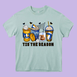 Tis' The Season Volleyball Coffee Cups Heavy Core Tee Designed By Zillion Design Studio