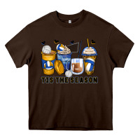 Chocolate Brown tis' the season volleyball coffee cups Heavy Core Tee - Zillion Design Studio