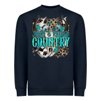 Navy born  raised country Heavyweight Sweatshirt - NancyCooperArtShop