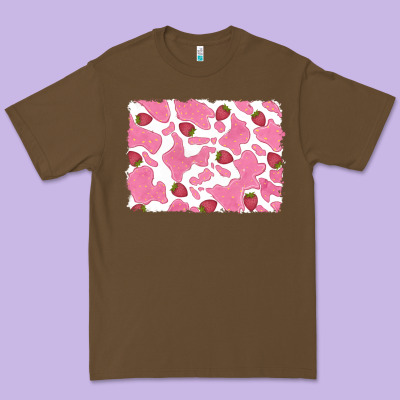 Distressed Strawberry Milkshake Cowhide Premium Tee Designed By Ranaportraitstore