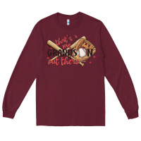 Burgundy that's my grandson out there Long Sleeve Tee - MaliasSmallBusiness