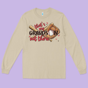 That's My Grandson Out There Long Sleeve Tee Designed By Maliassmallbusiness