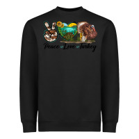 Black peace love turkey Heavyweight Sweatshirt - LillyAllenDesigns
