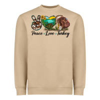 Mushroom peace love turkey Heavyweight Sweatshirt - LillyAllenDesigns