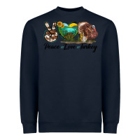 Navy peace love turkey Heavyweight Sweatshirt - LillyAllenDesigns