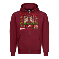 Burgundy deck the halls and not your family Zipper Hoodie - MaliasSmallBusiness