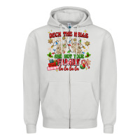 Dove Grey deck the halls and not your family Zipper Hoodie - MaliasSmallBusiness