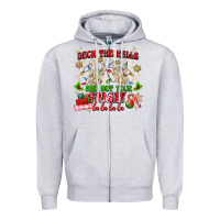 Heather Grey deck the halls and not your family Zipper Hoodie - MaliasSmallBusiness