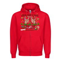 Red deck the halls and not your family Zipper Hoodie - MaliasSmallBusiness
