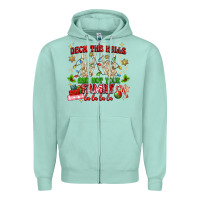 Seafoam deck the halls and not your family Zipper Hoodie - MaliasSmallBusiness