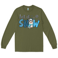 Army Green let it snow snowman coffee Long Sleeve Tee - JahusDesignShop