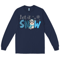 Navy let it snow snowman coffee Long Sleeve Tee - JahusDesignShop