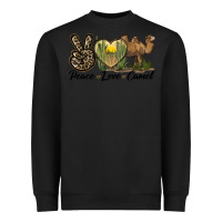 Black peace love camel Heavyweight Sweatshirt - LillyAllenDesigns