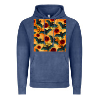 Vintage Denim halloween bat and roses seamless pattern Vintage Hoodie - BundleAndBundleShop