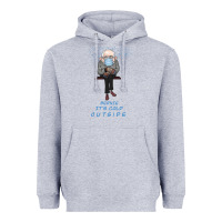 Heather Grey Bernie it's Cold Outside Heavyweight Hoodie - Bettercallsaul
