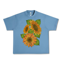 Pebble Blue sunflowers Urban Heavy Tee - Artiststas