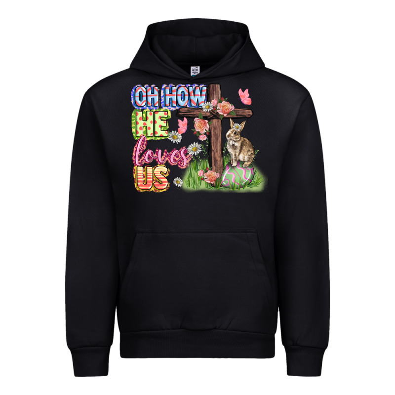 Oh How He Loves Us Easter Day Urban Hoodie by CowGirlArtShop | Teevron