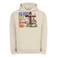 Pigment French Oak Oh how he loves us Easter Day Urban Hoodie - CowGirlArtShop