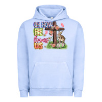 Pigment Grape Ice Oh how he loves us Easter Day Urban Hoodie - CowGirlArtShop