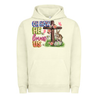 Pigment Pistachio Oh how he loves us Easter Day Urban Hoodie - CowGirlArtShop