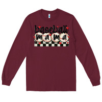 Burgundy baseball mama Long Sleeve Tee - MaliasSmallBusiness
