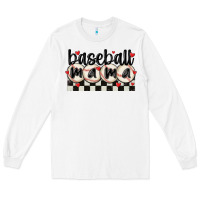White baseball mama Long Sleeve Tee - MaliasSmallBusiness