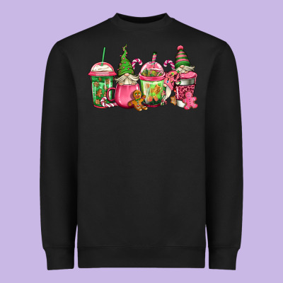 Pink Christmas Gnomes Coffee Cups Heavyweight Sweatshirt Designed By Jasminsmagicworld