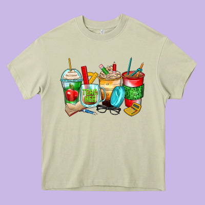 Teacher Coffee Cups Heavy Core Tee Designed By Zillion Design Studio