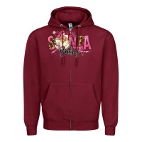 Burgundy Santa Baby Pink Christmas Zipper Hoodie - MaliasSmallBusiness