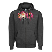 Charcoal Heather Santa Baby Pink Christmas Zipper Hoodie - MaliasSmallBusiness