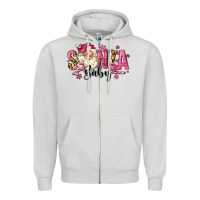 Dove Grey Santa Baby Pink Christmas Zipper Hoodie - MaliasSmallBusiness