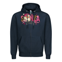 Navy Santa Baby Pink Christmas Zipper Hoodie - MaliasSmallBusiness
