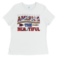 White America the beautiful Ladies Tee - texasbilliewilder